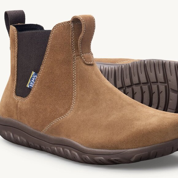 LEMS Unisex Barefoot Chelsea Boot in Cedar Suede Leather Shoes 10.5M 12W - Picture 1 of 11